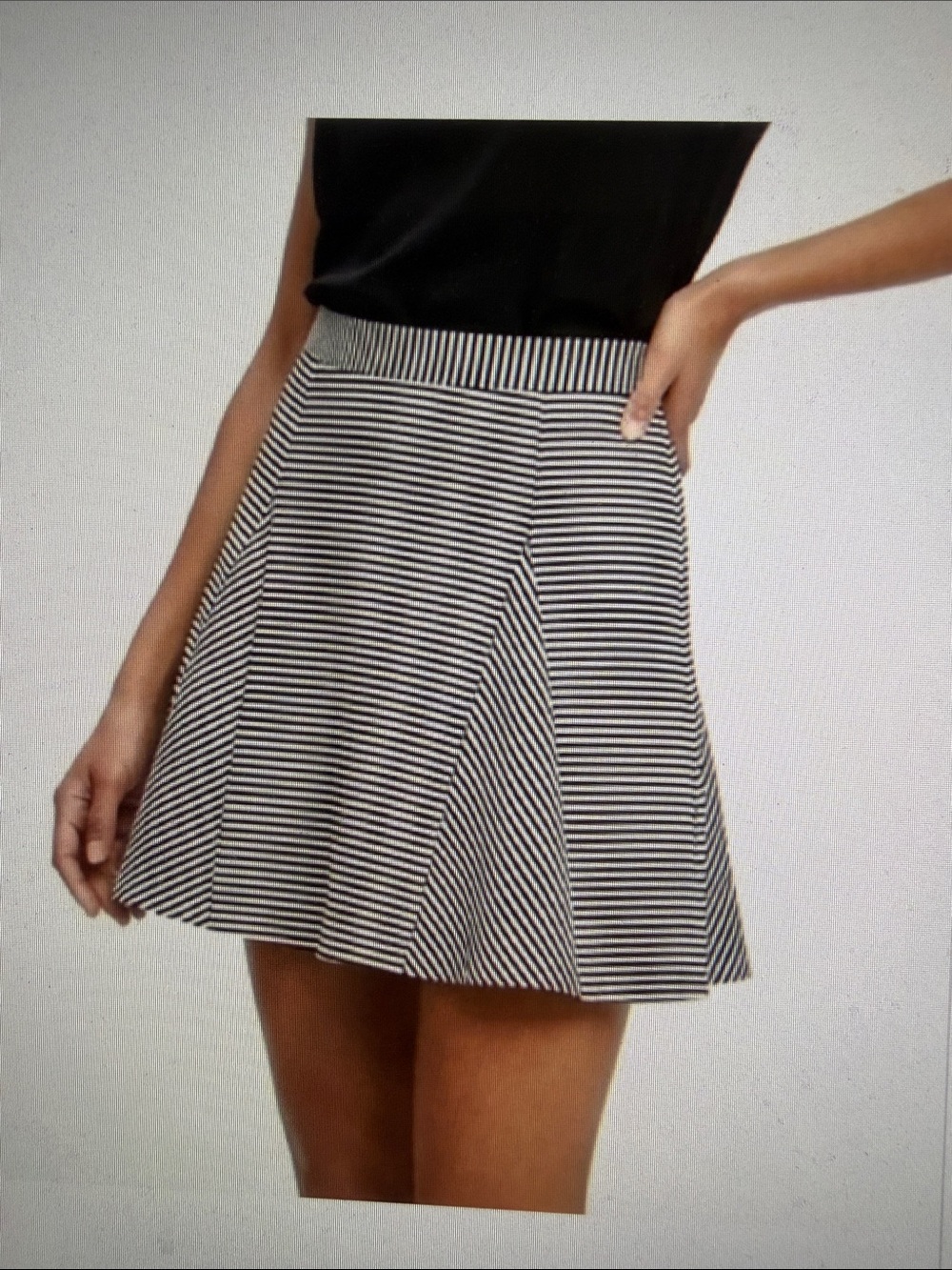Skater Mini Skirt Michael Kors White Gray Striped Summer Cute Coastal Cowgirl 6